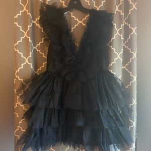 NWT black ruffled homecoming dress